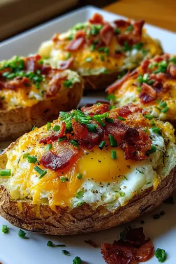 Twice Baked Loaded Breakfast Potatoes