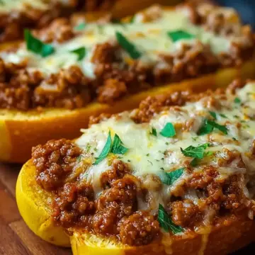 Cheesy Sloppy Joe Garlic Bread