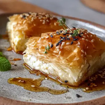 Baked Feta in Filo with Honey and Sesame Recipe