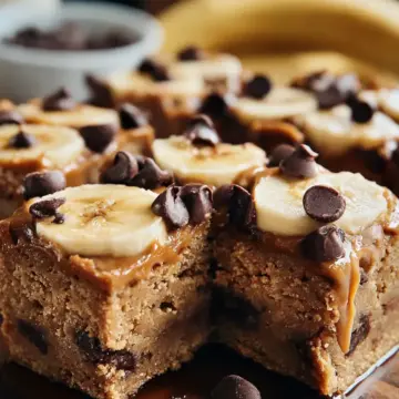 Deliciously Easy 4 Ingredient Peanut Butter Banana Bars