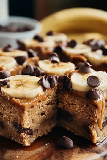 Deliciously Easy 4 Ingredient Peanut Butter Banana Bars